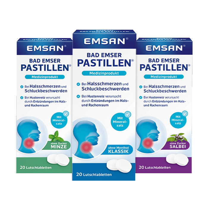 Emsan® Bad Emser Pastillen® Packungen der Emsan® Bad Emser Pastillen®