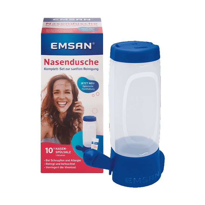 Emsan® Nasendusche Die Packungen der Emsan Nasendusche